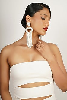 Silver Crystal Dangler Earrings