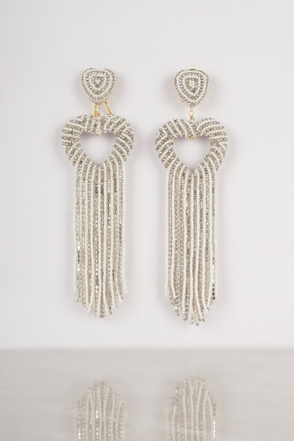 Silver Crystal Dangler Earrings