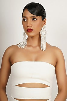 Silver Crystal Dangler Earrings