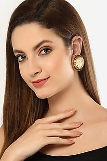 Rose Gold Resin Stud Earrings
