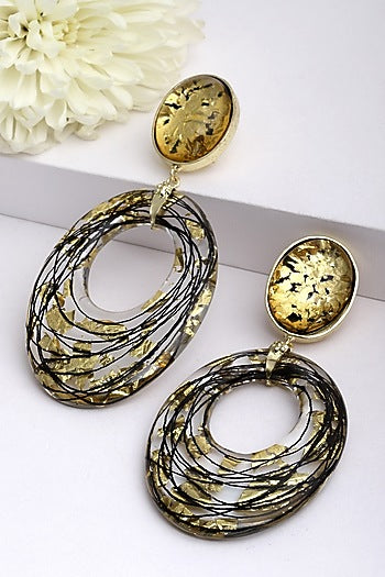 Gold Resin Dangler Earrings