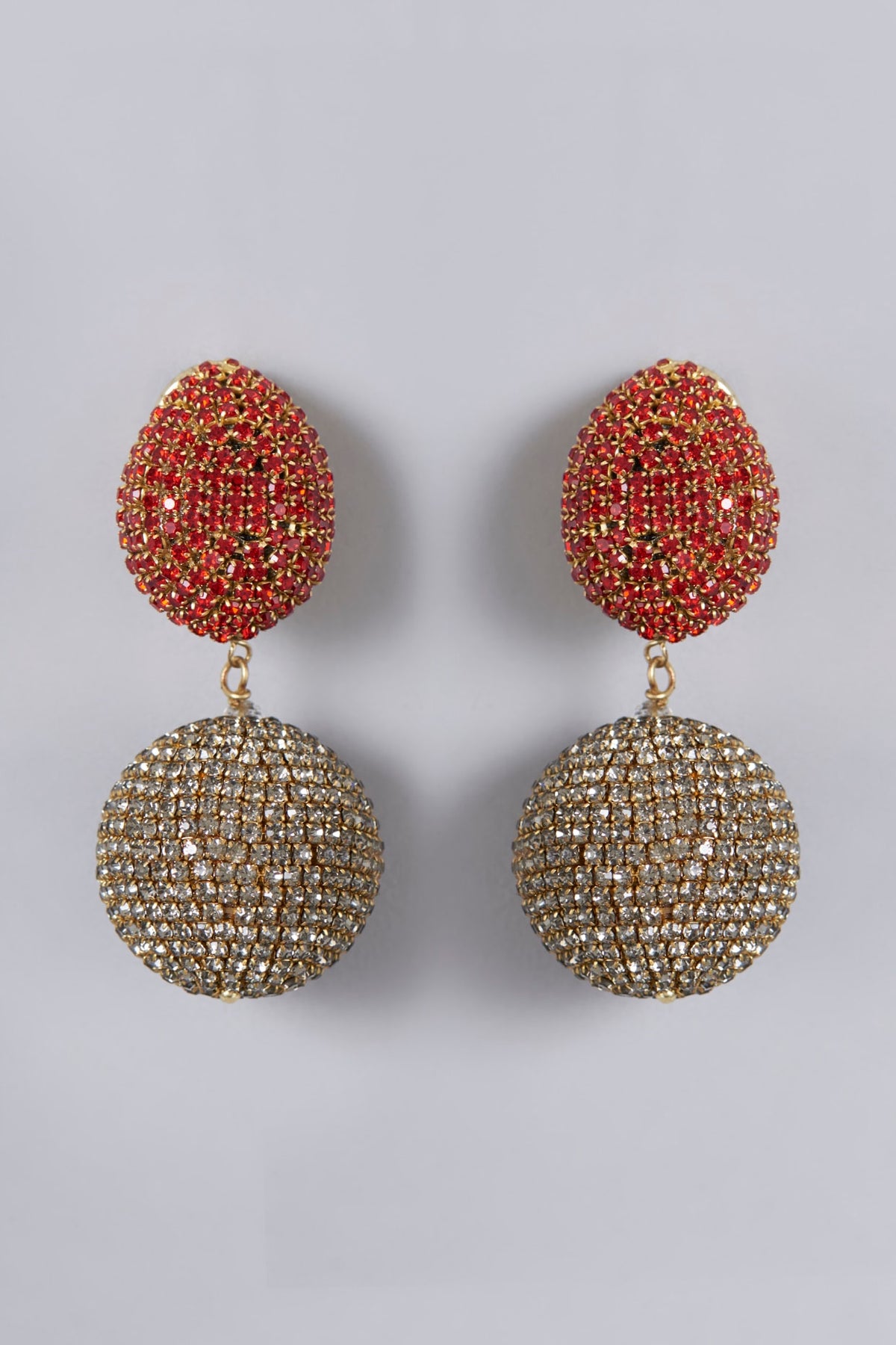 Gold Finish Crystal Dangler Earrings