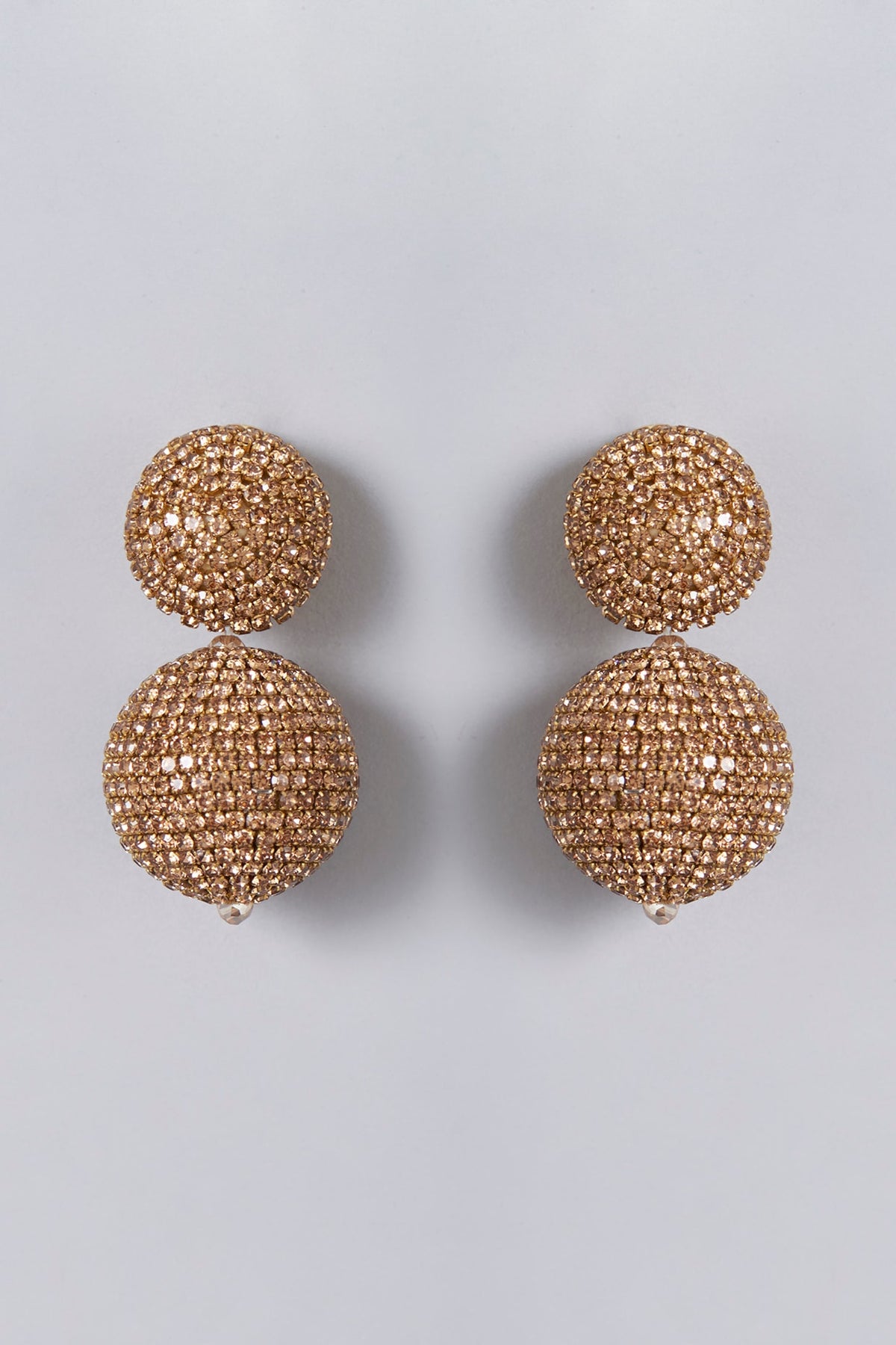 Gold Finish Crystal Dangler Earrings
