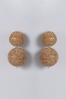 Gold Finish Crystal Dangler Earrings
