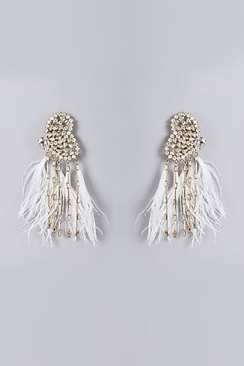Gold Finish Crystal Butterfly Earrings