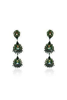 Green Crystal Dangler Earrings