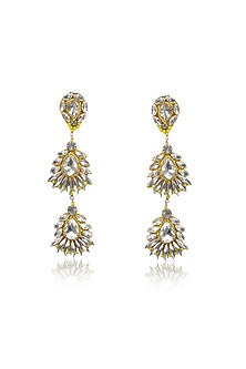 Gold Crystal Dangler Earrings