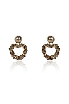 Gold Crystal & Beaded Dangler Earrings