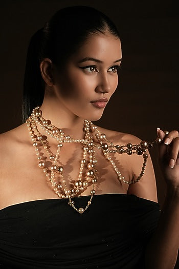 Ivory & Champagne Pearl Layered Necklace