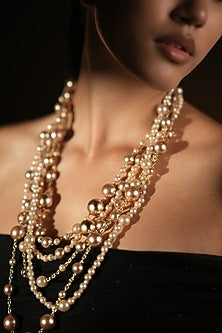 Ivory & Champagne Pearl Layered Necklace