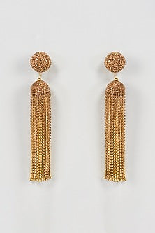 Gold Finish Chain Hanging Dangler Earrings