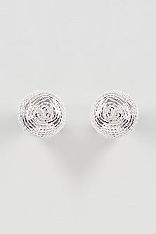 Two Tone Finish Sequins Stud Earrings