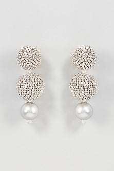 Two Tone Finish Crystal Dangler Earrings