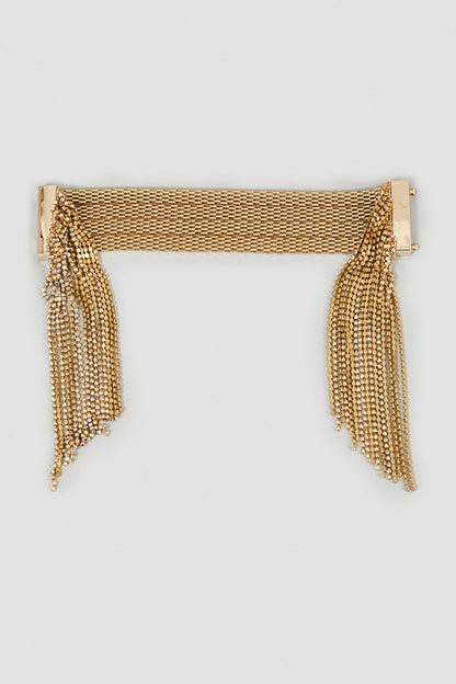 Gold Finish Crystal Chain Hanging Bracelet