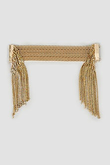 Gold Finish Crystal Chain Hanging Bracelet