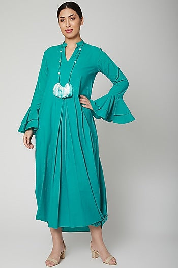 Turquoise Dress With Necklace