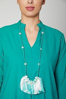 Turquoise Dress With Necklace