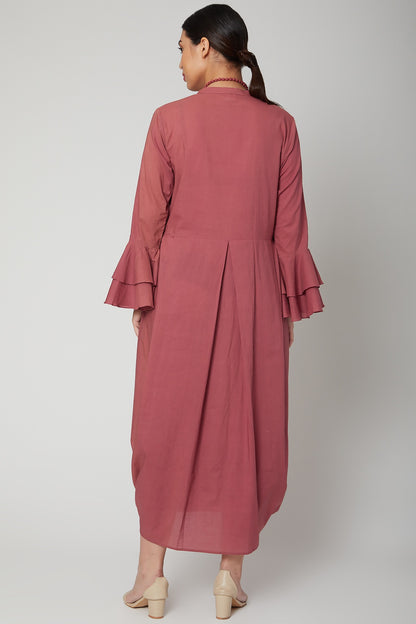 Rust Red Dress With Necklace