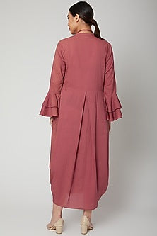 Rust Red Dress With Necklace