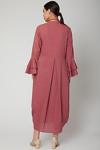 Rust Red Dress With Necklace