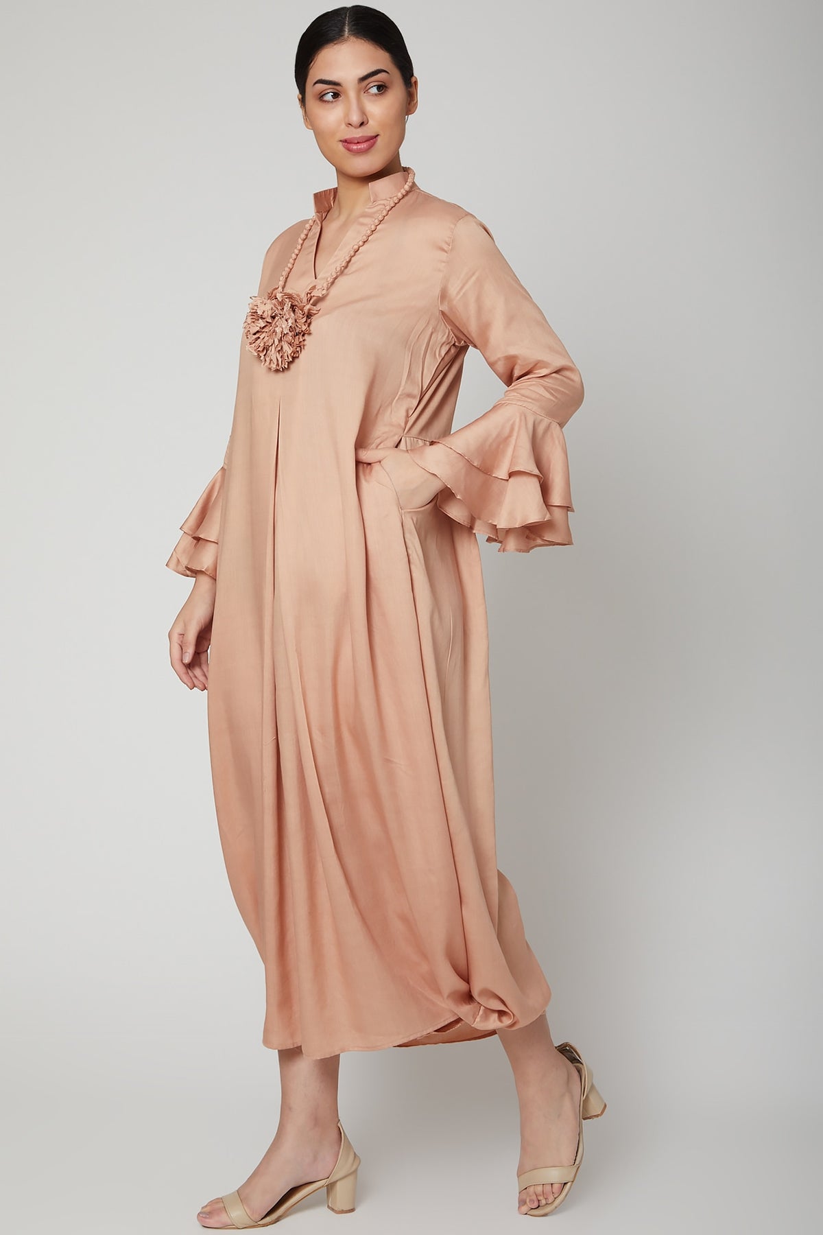 Rose Gold Dress With Necklace