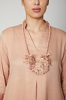 Rose Gold Dress With Necklace