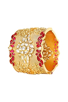 Gold Plated Kundan Polki Bangle