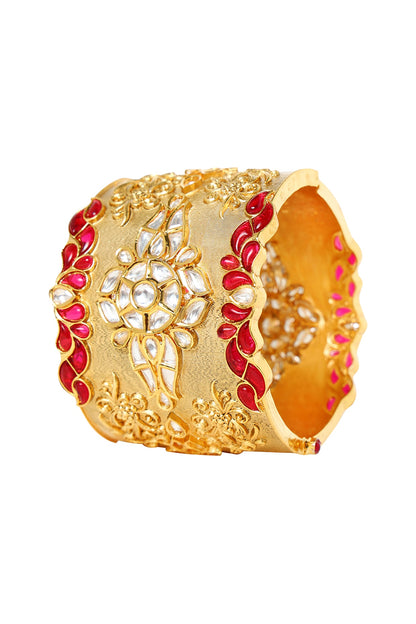 Gold Plated Kundan Polki Bangle