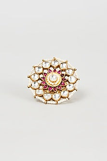 Gold Plated Kundan Polki Ring