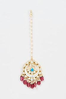 Gold Plated Kundan & Jadtar Stone Maang Tikka