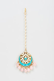 Gold Plated Kundan & Jadtar Stone Maang Tikka