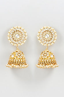 Gold Plated Jadtar Jhumka Earrings
