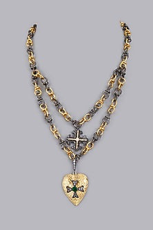 Gold Finish Electroplated Pendant Necklace