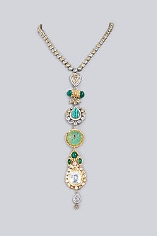 Two Tone Finish Mala With Semi-Precious Stones