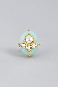 Gold Finish Agate Stone Ring
