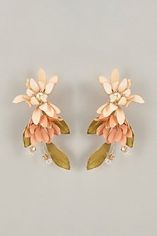 Multi-Colored Handcrafted Enameled Floral Dangler Earrings