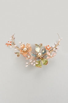 Gold Finish Multi-Colored Enameled Handcrafted Adjustable Floral Hand Harness