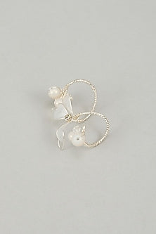 Gold Finish White Enameled Handcrafted Adjustable Floral Ring