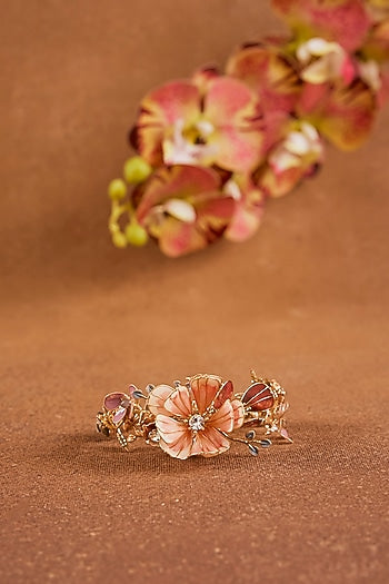 Multi-Colored Enameled Floral Bracelet