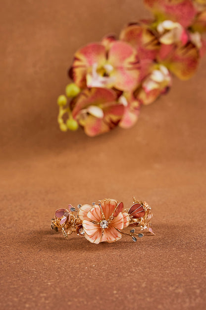 Multi-Colored Enameled Floral Bracelet