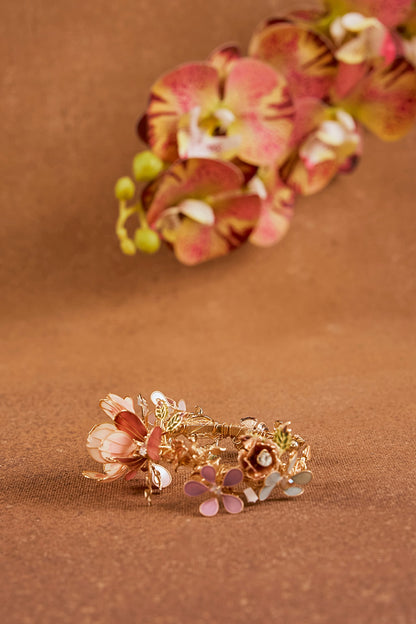 Multi-Colored Enameled Floral Bracelet