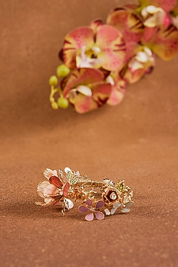 Multi-Colored Enameled Floral Bracelet