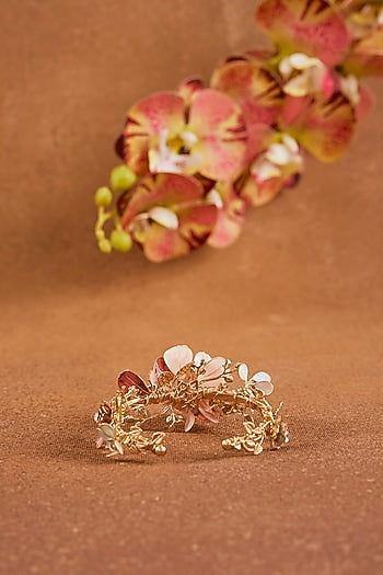 Multi-Colored Enameled Floral Bracelet
