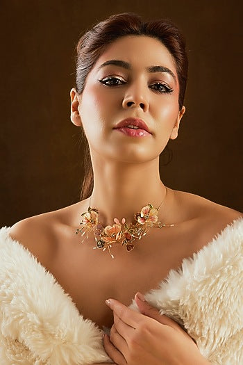 Multi-Colored Enameled Floral Necklace