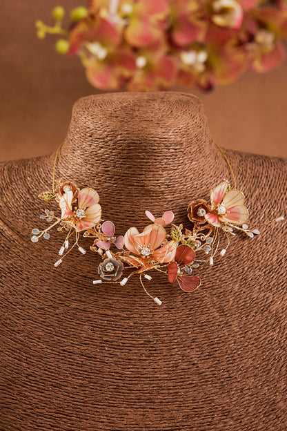 Multi-Colored Enameled Floral Necklace