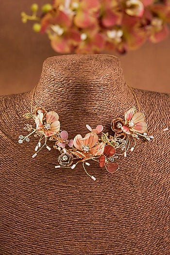 Multi-Colored Enameled Floral Necklace
