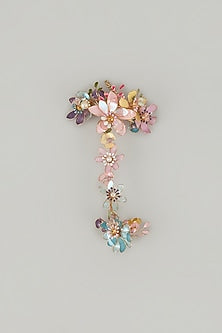 Gold Finish Floral Multi-Colored Enameled Handcrafted Adjustable Hand Harness