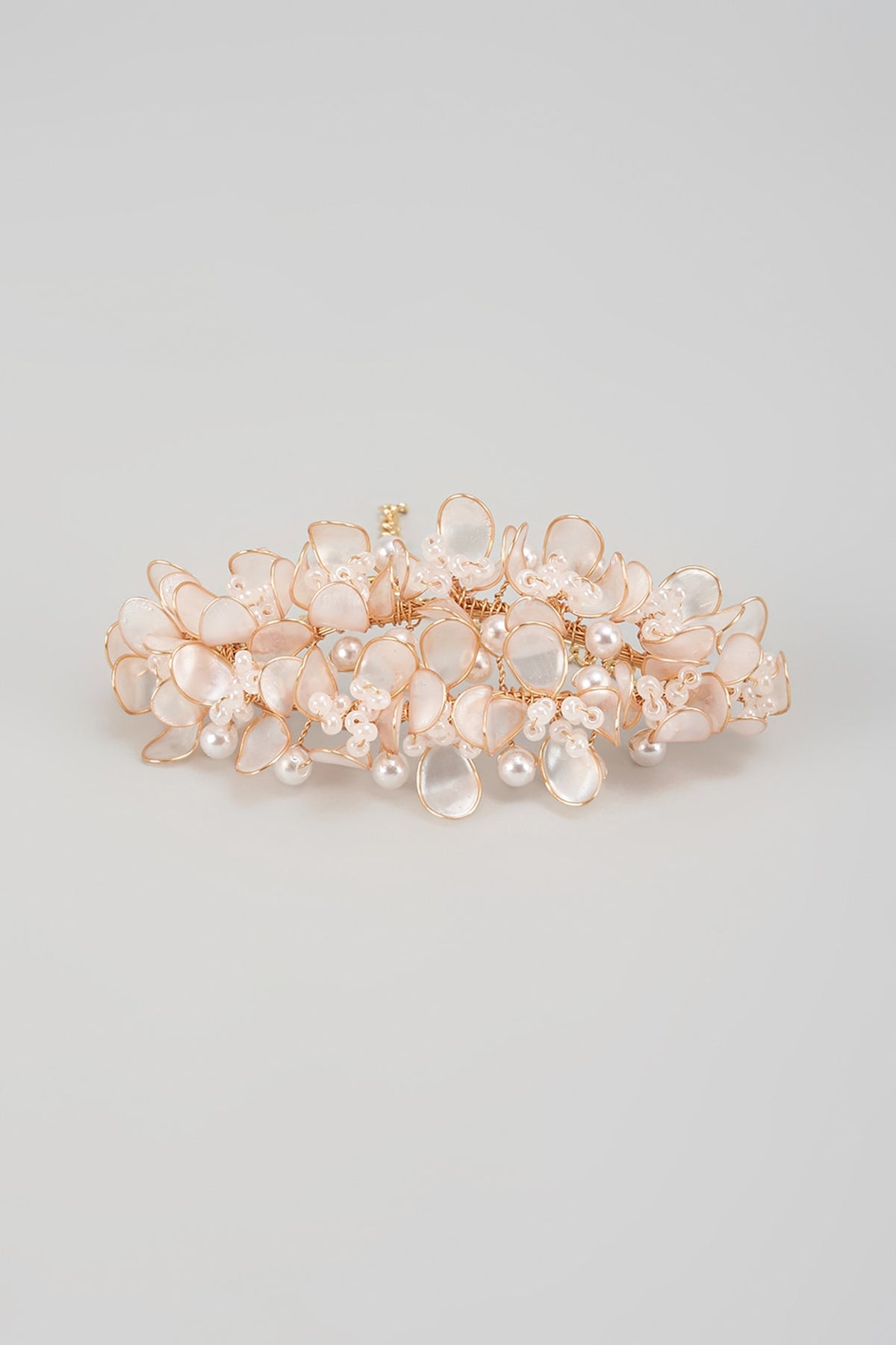 Gold Finish Enameled Handcrafted Floral Bracelet