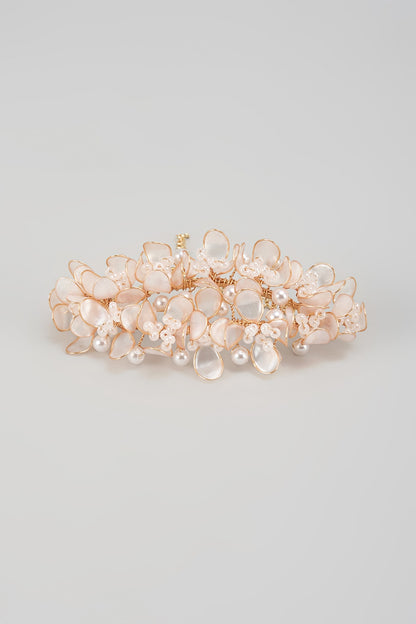 Gold Finish Enameled Handcrafted Floral Bracelet