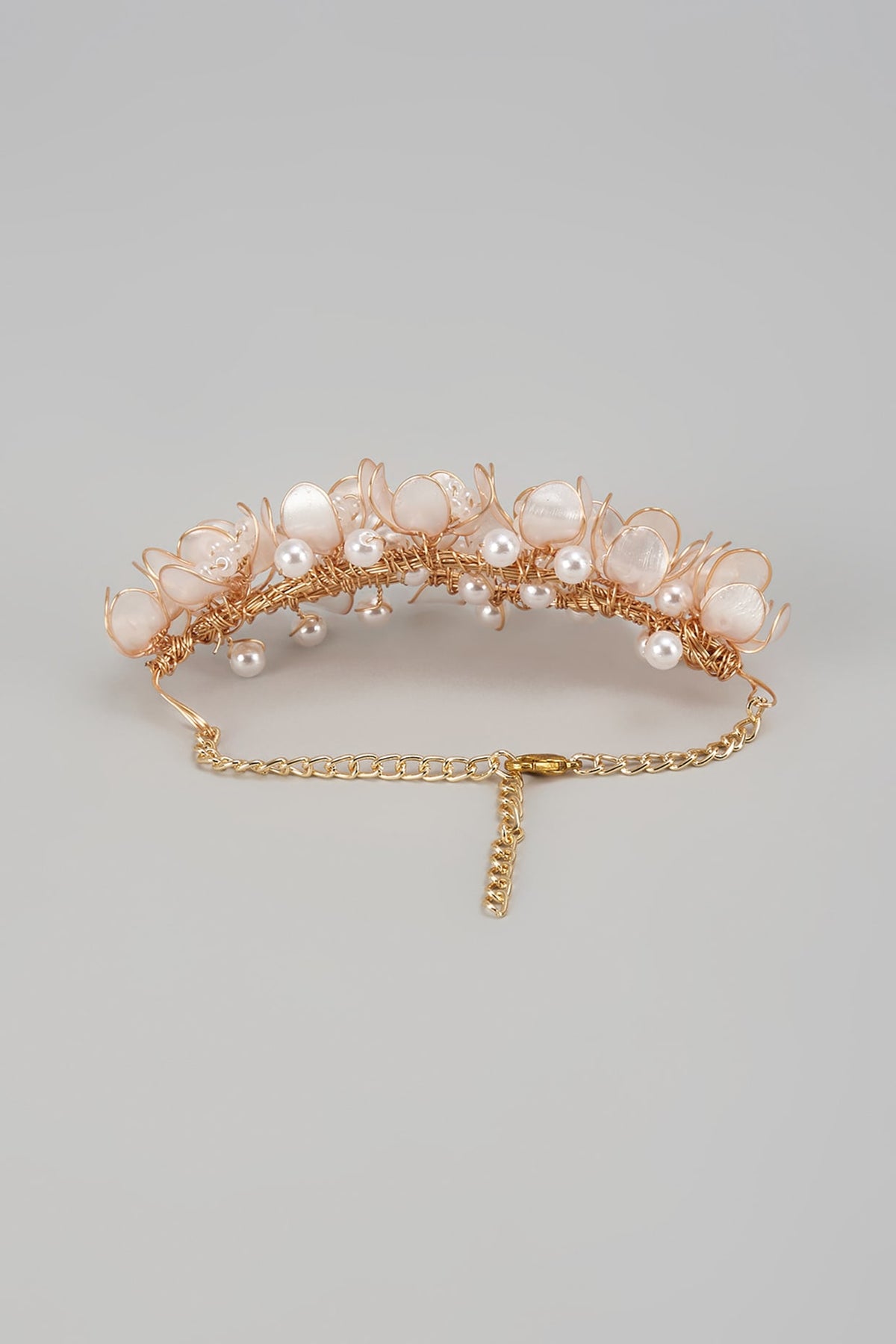 Gold Finish Enameled Handcrafted Floral Bracelet